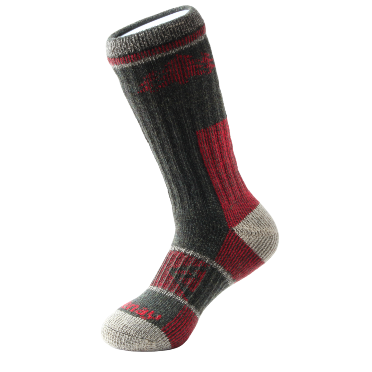 Forest Green & Red Boot Heavyweight Merino Wool Kootenay Socks In The Wild