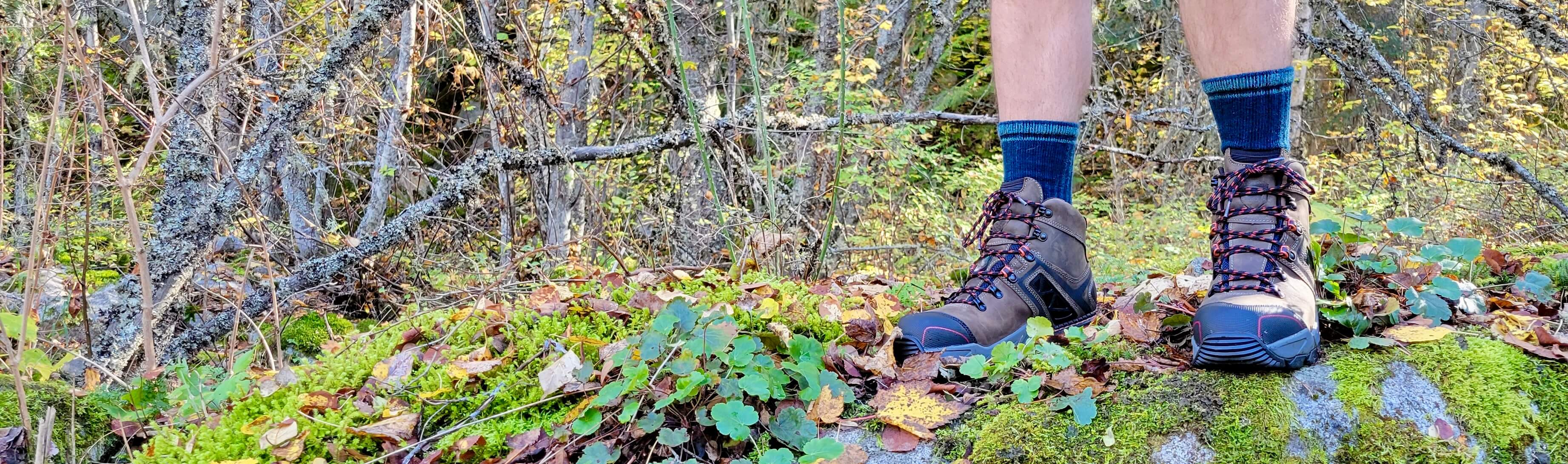 Sapphire Crew Midweight Merino Wool Kootenay Socks in Work Boots