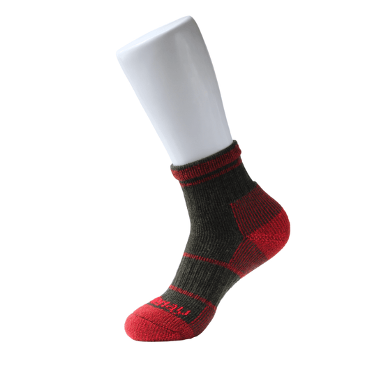 Forest Green & Red MidCrew Midweight Merino Wool Kootenay Socks Adventure
