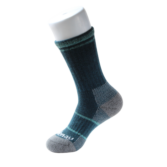 Sapphire & Grey Crew Midweight Merino Wool Kootenay Socks Adventure