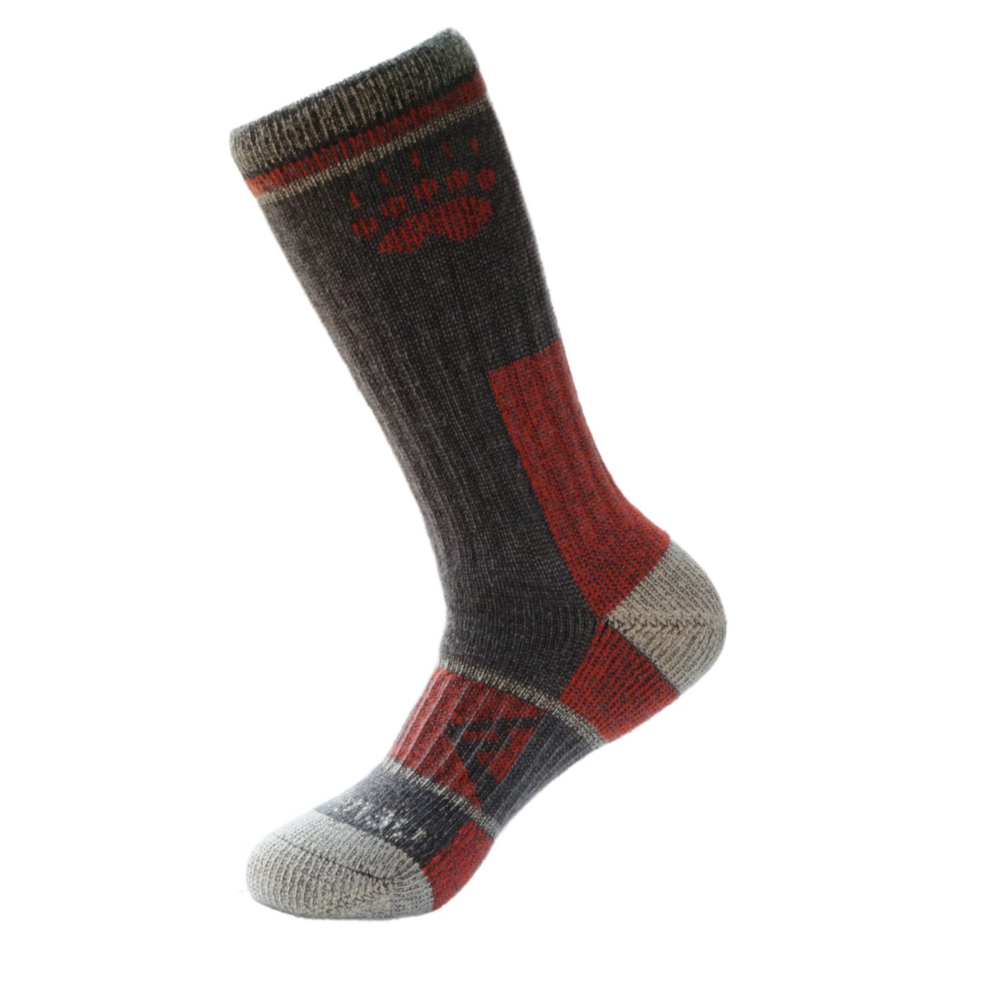 Taupe & Orange Boot Heavyweight Merino Wool Kootenay Socks In The Wild